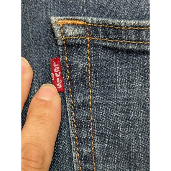 Levi's 541 Men's Size 36x34 Tapered Fit Jeans Blue Dark Wash Denim Distressed - Picture 9 of 11